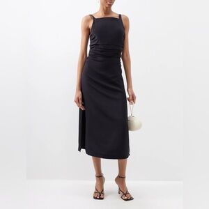 La Ligne Sasha square-neck ruched black dress, size Small. New with tags.